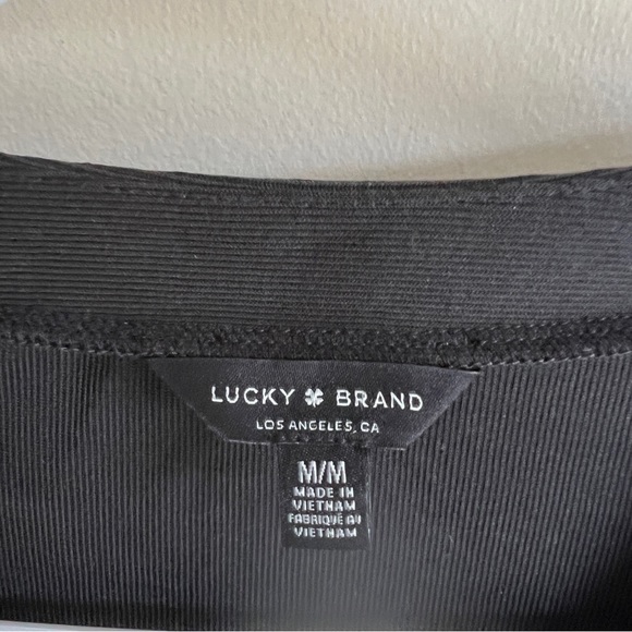 Lucky Brand Black Ribbed Long Sleeve Henley Top - Picture 5 of 5